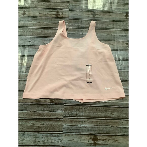 Nike  Crop Top  T-Shirt  lot of 2 soft pink and light brown Women's Size M NWT - Picture 1 of 7
